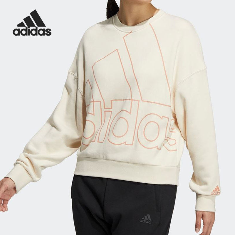 adidas/阿迪达斯官方正品女子大 logo 宽松短款运动卫衣 hm9381