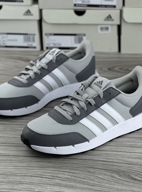 阿迪达斯男鞋2025夏季新款透气复古运动灰色轻便缓震跑步鞋IG6552