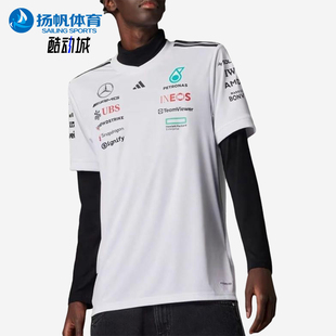 新款 男士 经典 Adidas 简约赛车短袖 夏季 时尚 T恤JX5798 阿迪达斯正品