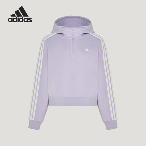 Adidas/阿迪达斯正品新款女士半拉链加绒休闲连帽卫衣KZ1563