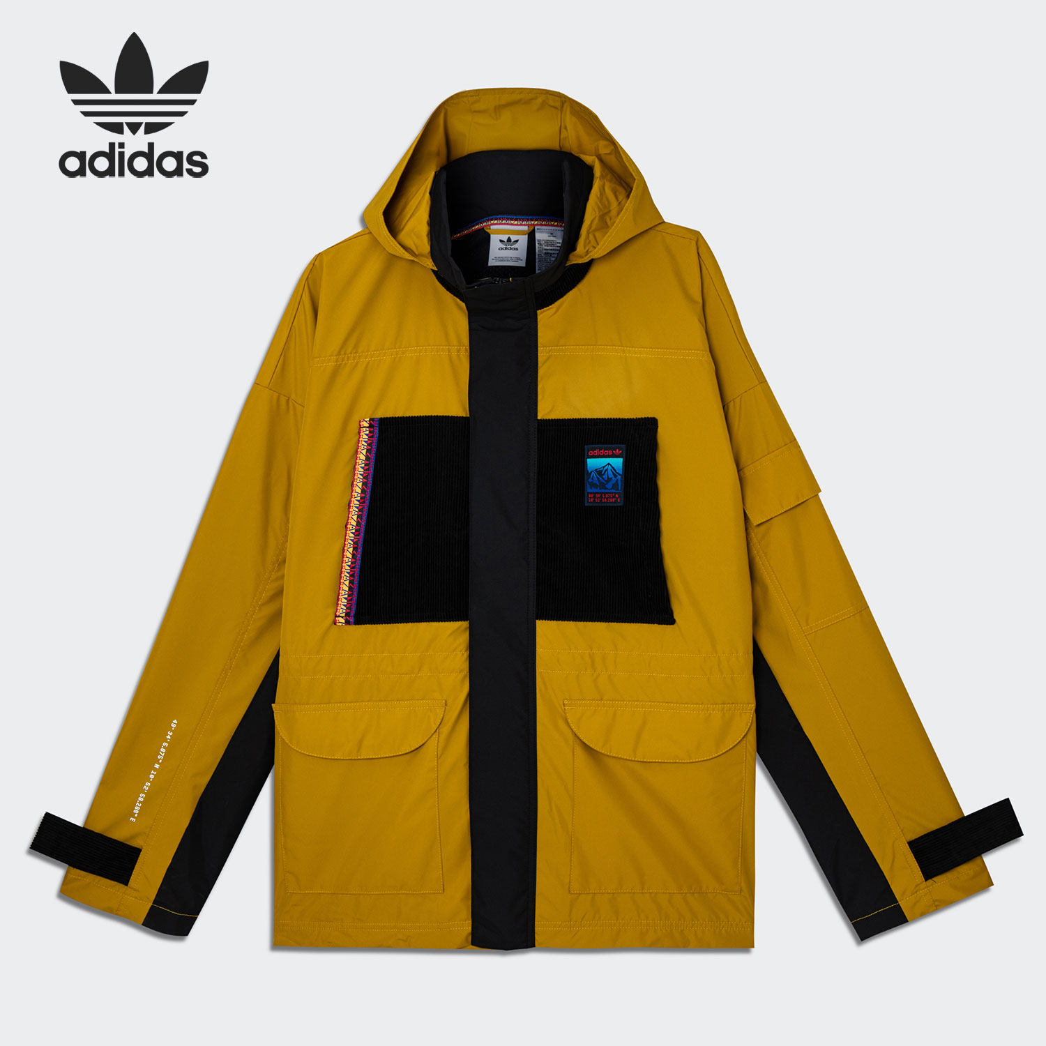 Adidas/阿迪达斯官方正品三叶草山地印花男子运动夹克外套GV0928