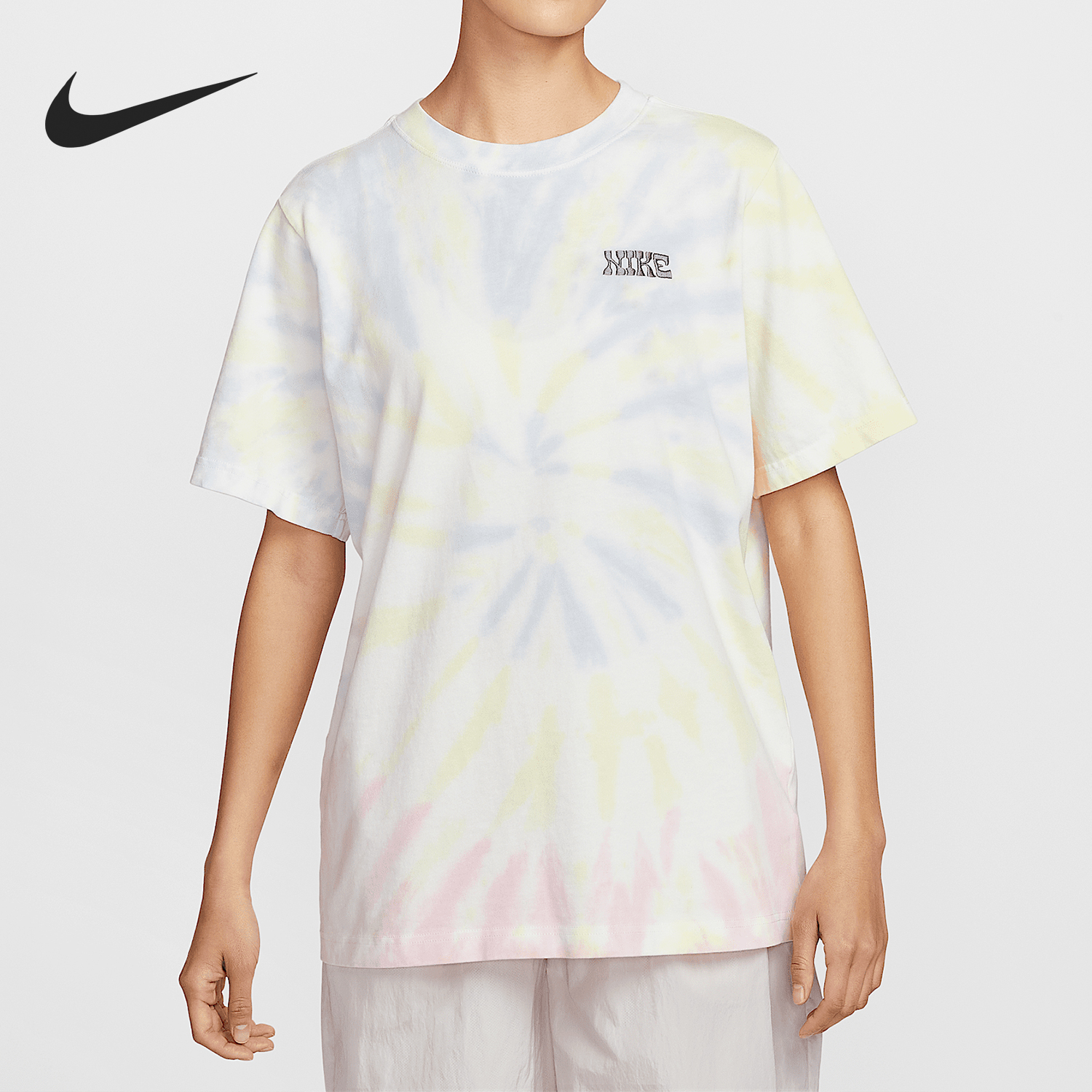 耐克女士时尚扎染宽松透气T恤