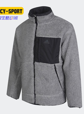 阿迪达斯外套男秋冬新款两面穿羊羔绒加绒夹克棉服GF0051