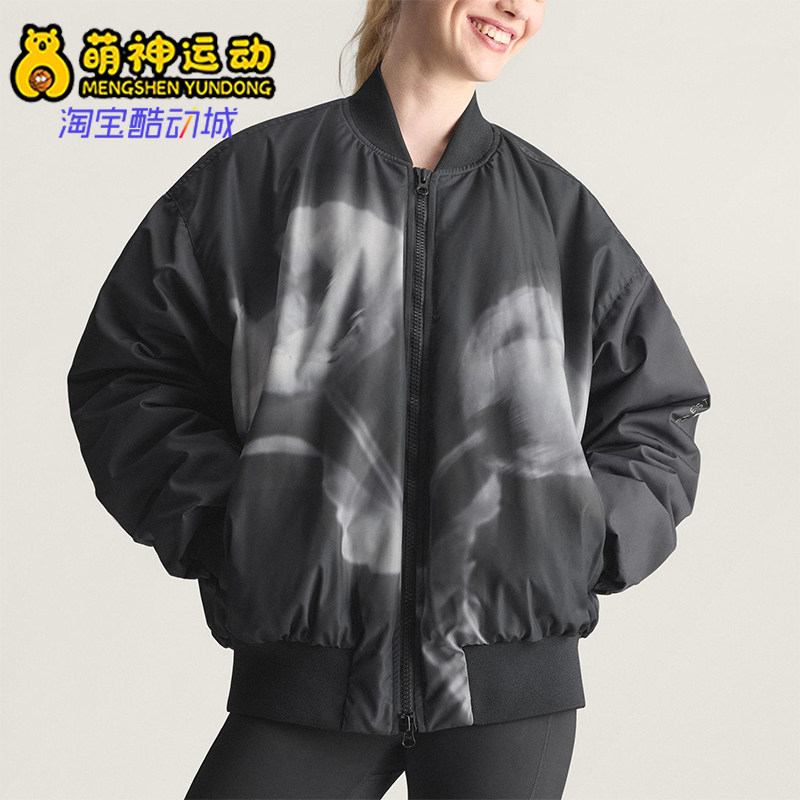 Adidas/阿迪达斯正品2025冬季款女士日常立领印花保暖棉服KA9599