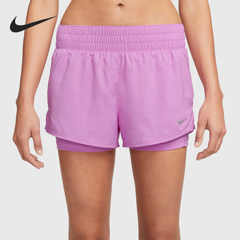 Nike/耐克正品2025女士印花松紧腰透气二合一运动短裤DX6013-532
