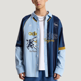 Adidas/阿迪达斯正品三叶草男士宽松梭织经典时尚长袖衬衫KY2153