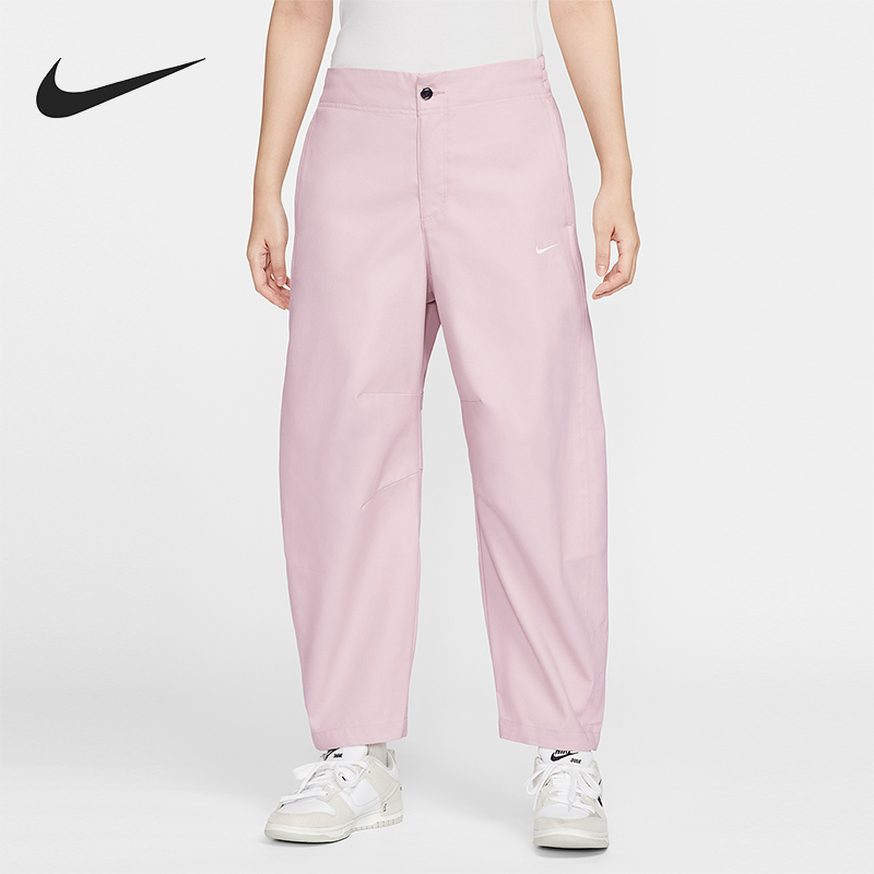 Nike/耐克正品2025女士刺绣时尚宽松梭织休闲九分裤HV2087-667