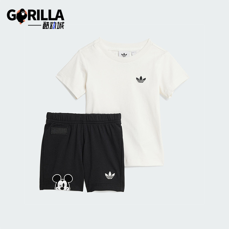 Adidas/阿迪达斯正品夏季三叶草婴童休闲运动短袖短裤套装JD0611