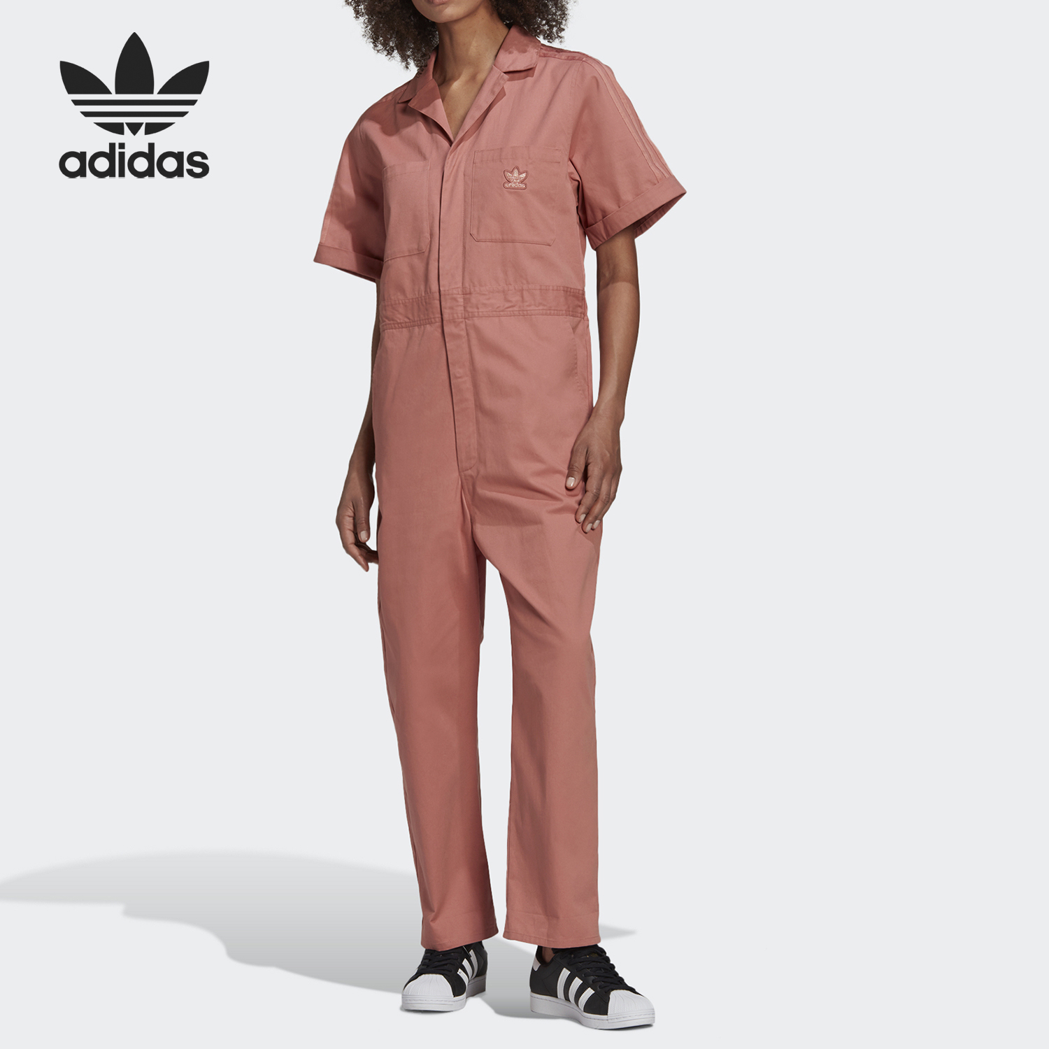 Adidas/阿迪达斯正品三叶草女士时尚潮流短袖连体服GM6687