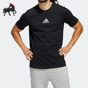 夏季 休闲圆领男子透气运动T恤HE2339 阿迪达斯正品 Adidas