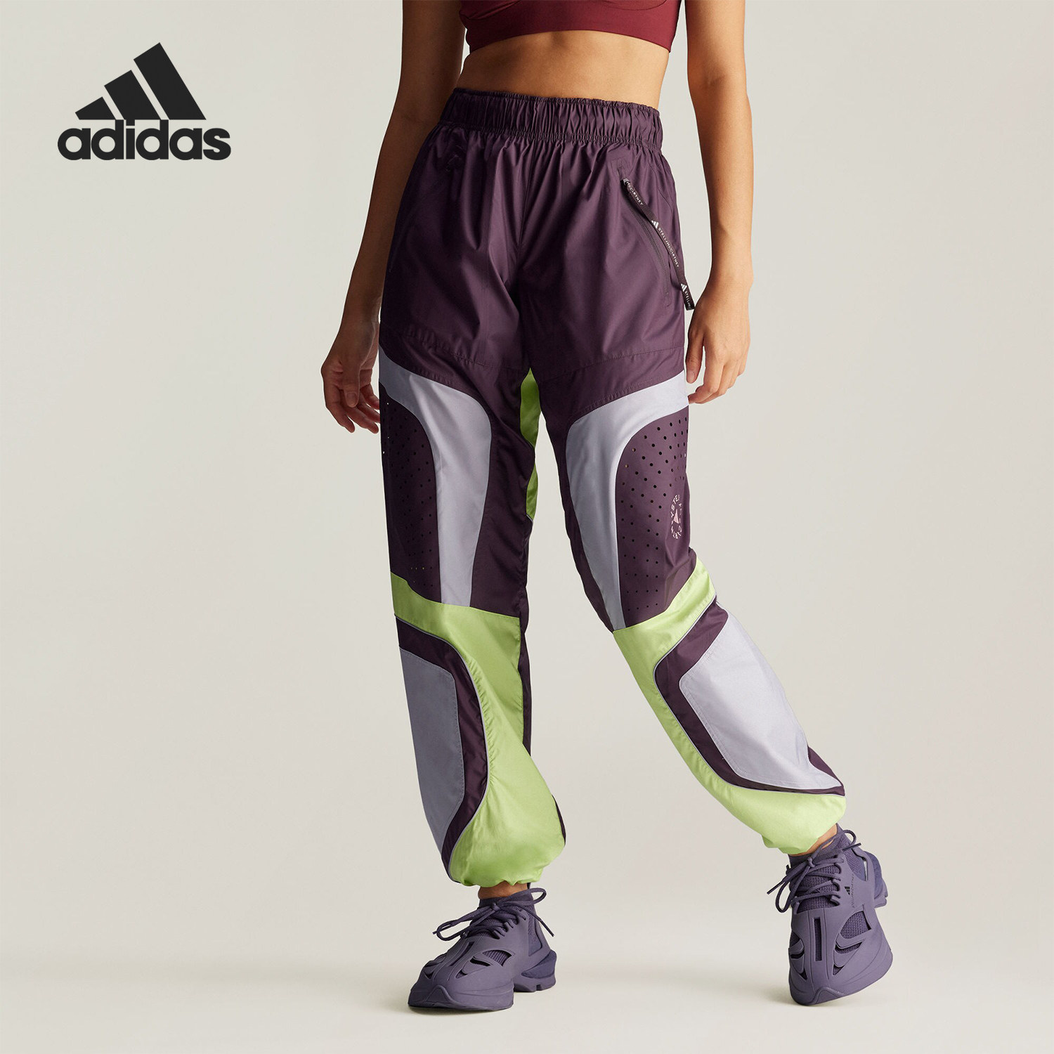 Adidas/阿迪达斯官方正品WOVEN TP女士时尚印花宽松长裤IX1628