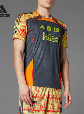 Adidas/阿迪达斯正品2025夏季款男士修身透气足球拼接短袖JL8067
