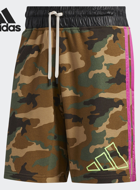 Adidas/阿迪达斯正品印花男子宽松篮球运动短裤 FR5764