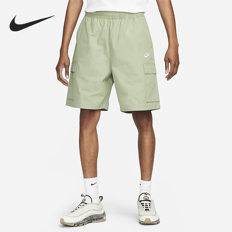 绿色工装短裤Nike耐克夏季新款梭织棉男士运动裤正品美式五分裤