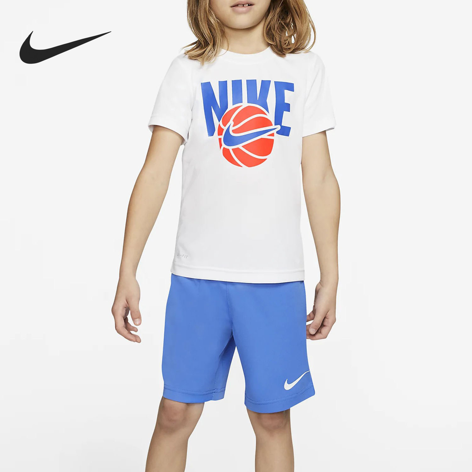 Nike/耐克官方正品圆领字母短袖套装新款短袖短裤套装CK4019-402