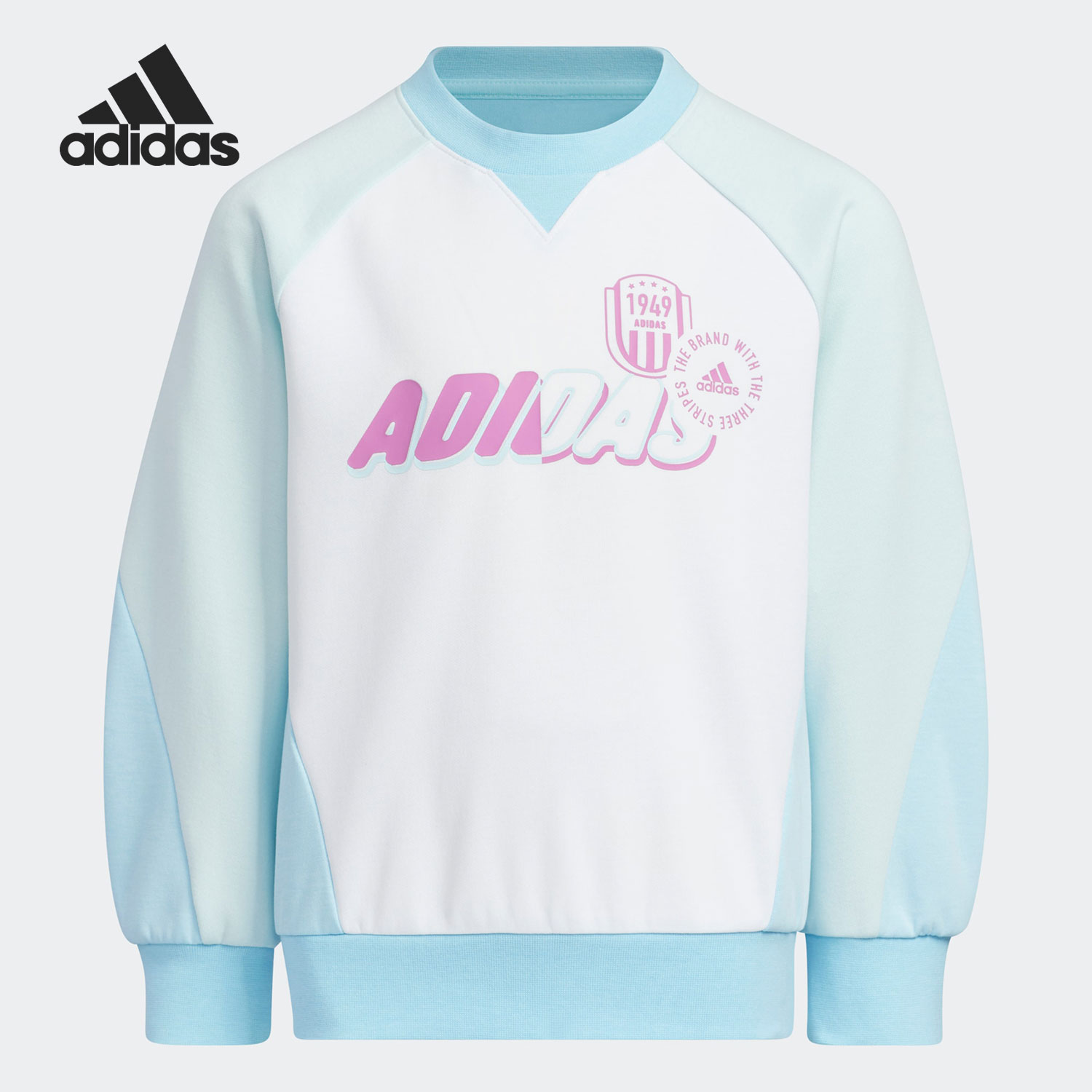 Adidas/阿迪达斯正品秋季新款小童休闲运动套头卫衣HM5212