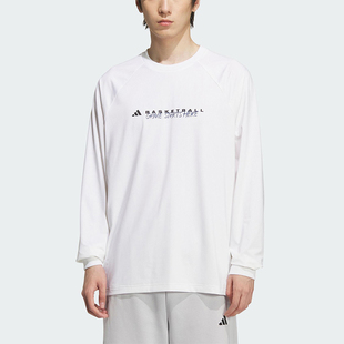 Adidas/阿迪达斯正品BASKETBALL男士圆领篮球运动长袖T恤KC2802