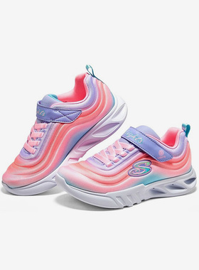 Skechers/斯凯奇正品春季女童耐磨透气魔术贴运动鞋303702L