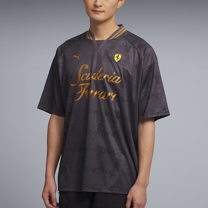Puma/彪马官方正品Ferrari YOH Jersey男士V领短袖T恤638394-01