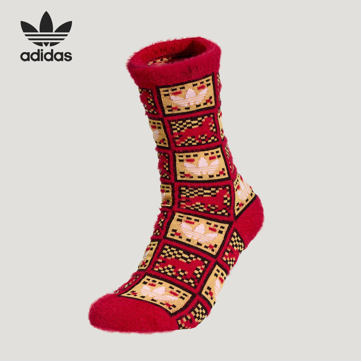 Adidas/阿迪达斯官方正品三叶草女士新年款提花袜子一双装KS2743,运动包/户外包/配件,运动袜,淘宝优惠券,粉丝福利购,淘宝优惠卷