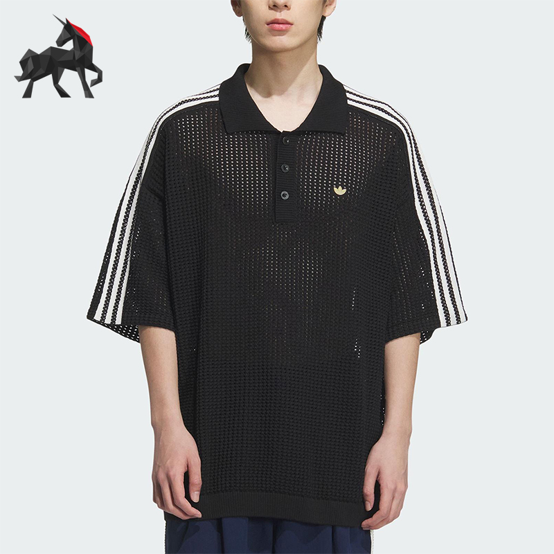 Adidas/阿迪达斯正品三叶草男士运动休闲时尚针织透气短袖KE5815