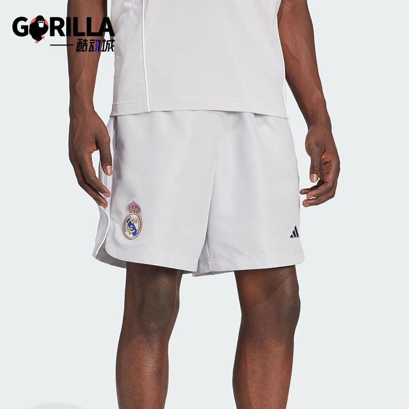 Adidas/阿迪达斯正品2025夏季款男士运动梭织宽松足球短裤JN3067