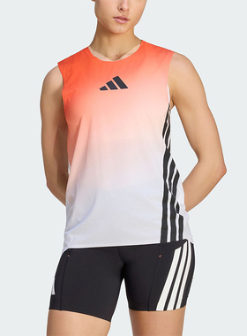 Adidas/阿迪达斯夏季女士运动户外越野跑步修身无袖背心T恤JV6538