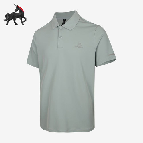 Adidas/阿迪达斯正品新款男浅灰绿简约针织经典短袖Polo衫KX2743