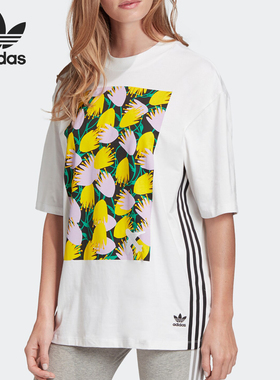 Adidas/阿迪达斯26夏三叶草 GRAPHIC TEE 女装运动短袖T恤 FL4080