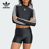 Adidas T恤IU2428 运动长袖 阿迪达斯正品 三叶草复古女士短款