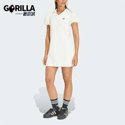 Adidas/阿迪达斯正品三叶草女士经典运动风泡泡袖连衣裙KE3437