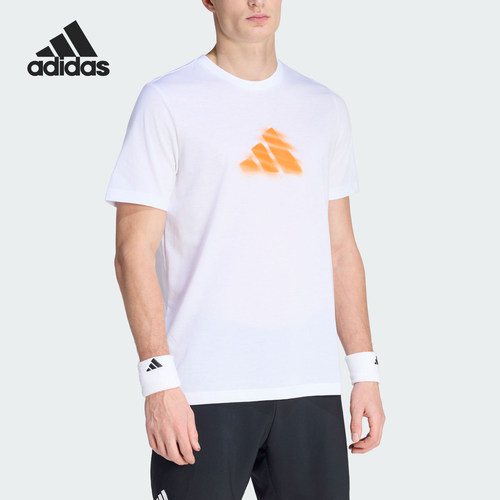 Adidas/阿迪达斯正品M CLAY G男士透气网球运动印花针织T恤KB9429
