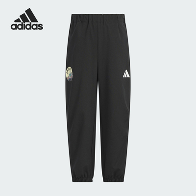 Adidas/阿迪达斯正品2025儿童耐穿针织印花休闲日常运动裤KC2767