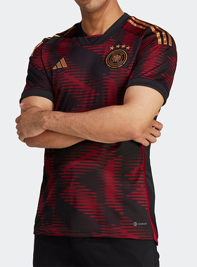 Adidas/阿迪达斯正品德国队球迷版男子夏透气足球短袖球衣 HJ9604