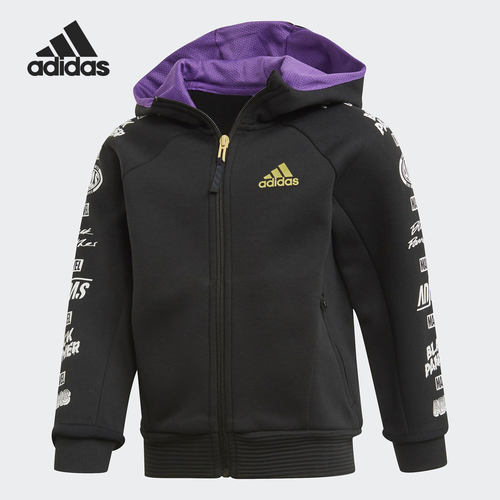 Adidas/阿迪达斯正品新款小童运动休闲舒适连帽夹克外套 ED6453