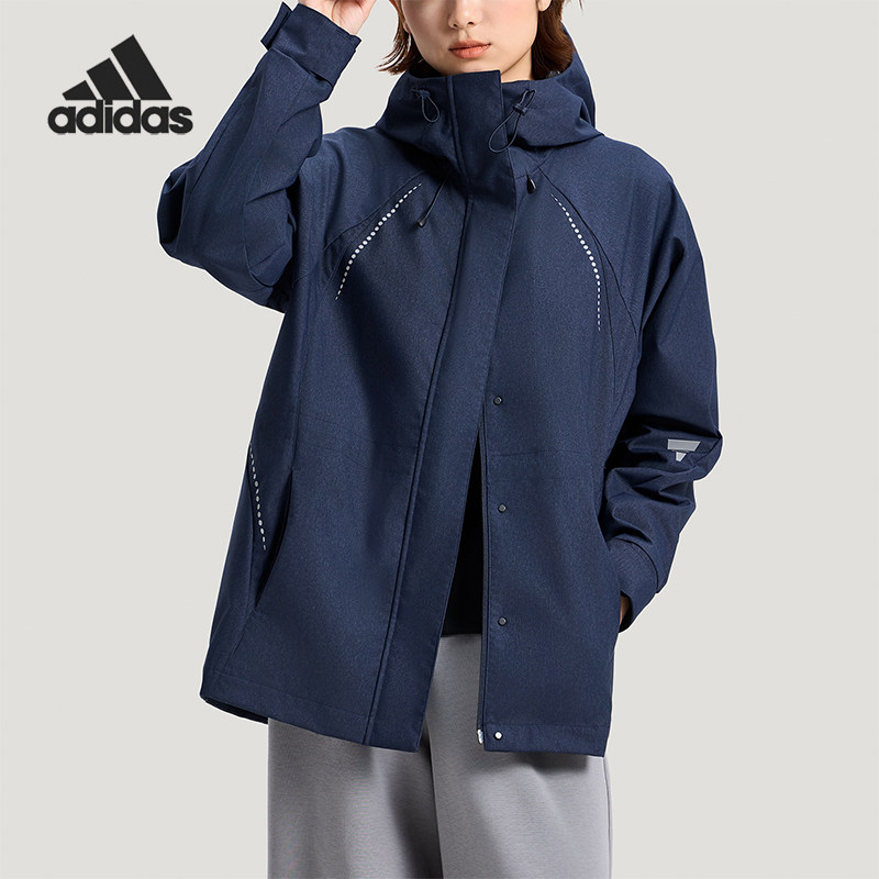 Adidas/阿迪达斯正品轻运动系列新款女经典深蓝色夹克外套KV4873