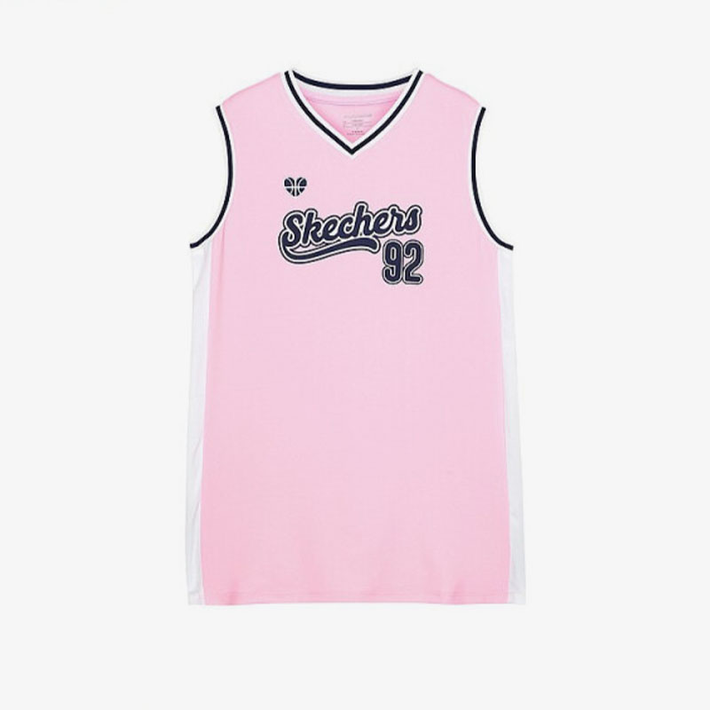 Skechers/斯凯奇正品夏季新款女子运动舒适针织无袖连衣裙