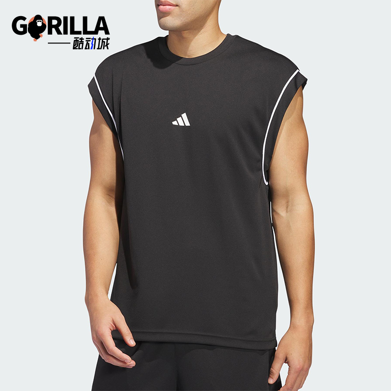 Adidas/阿迪达斯正品BASKETBALL 男士透气无袖宽松T恤背心JN4722
