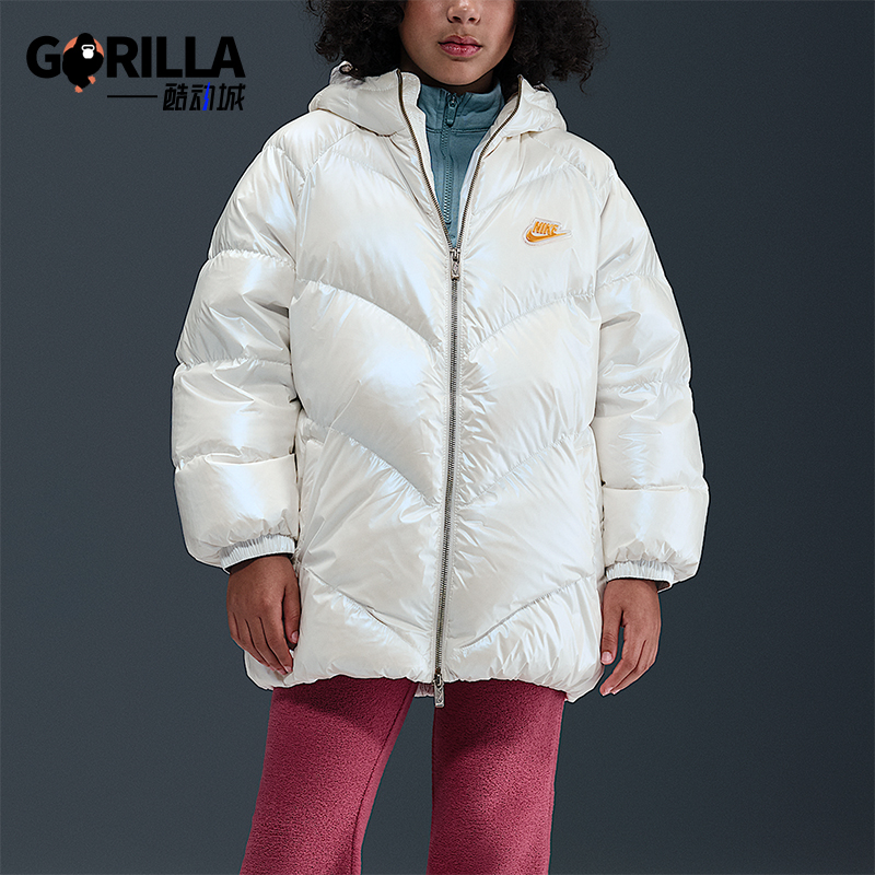 Nike/耐克正品2025冬季大童休闲保暖时尚轻质羽绒服IQ9828-133