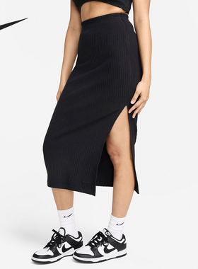 Nike/耐克官方正品当季新款女士针织透气运动半身裙FQ1637-010