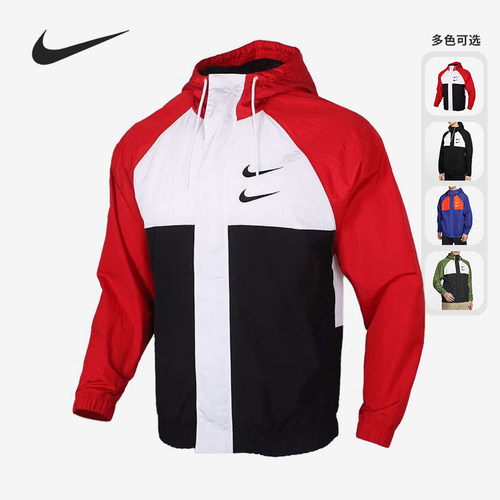 耐克连帽拼接双钩男子休闲夹克