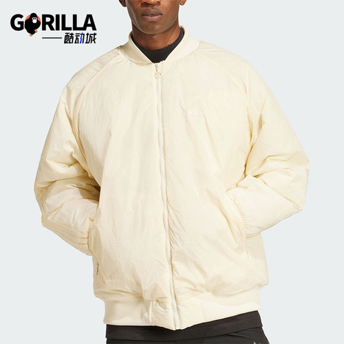 阿迪达斯男士简约保暖户外棉服