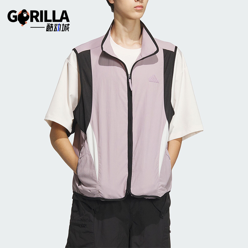 阿迪达斯男士梭织运动马甲