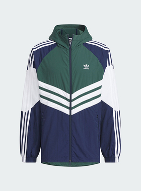 Adidas/阿迪达斯正品三叶草男士运动连帽时尚复古夹克外套 JM7261