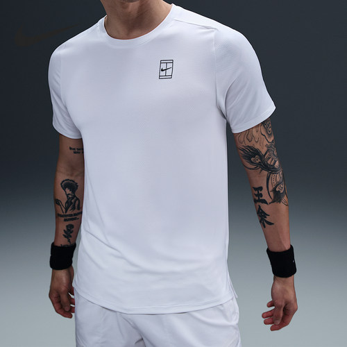 Nike/耐克正品夏季男士轻盈透气圆领网球运动短袖T恤FZ6911-100