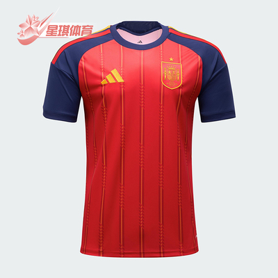 Adidas/阿迪达斯正品西班牙主场男士针织足球运动修身T恤JN4390