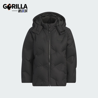 Adidas/阿迪达斯正品冬季小童拉链运动休闲保暖连帽羽绒服JI6149