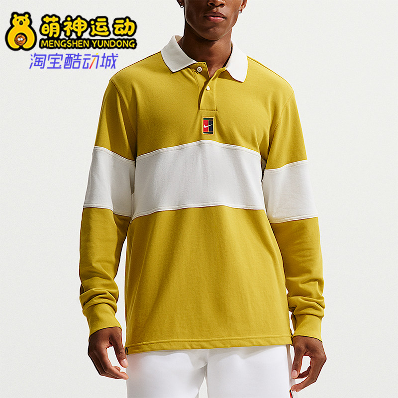 Nike/耐克正品Court Heritage男士运动网球长袖POLO衫HQ1748-389