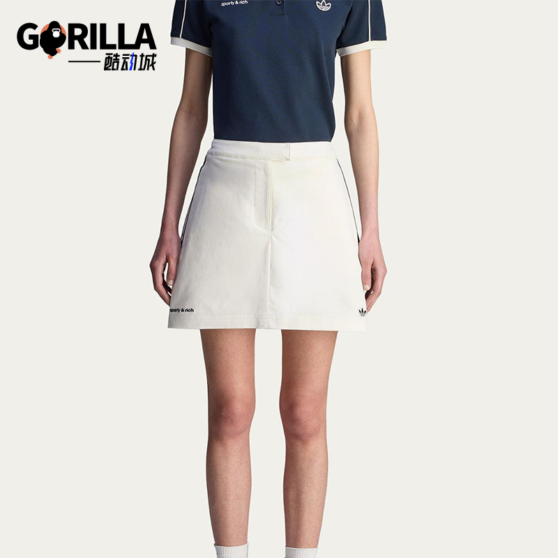 Adidas/阿迪达斯正品三叶草女士网球三条纹经典运动裙裤JL7194