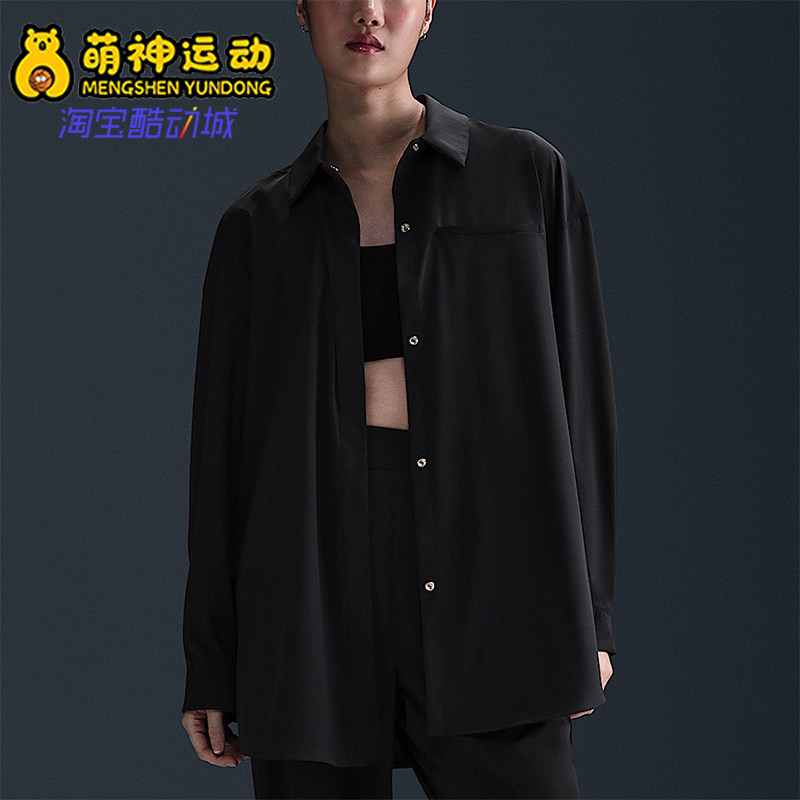 Nike/耐克正品2025秋季款女士休闲运动翻领长袖衬衫HM8385-010